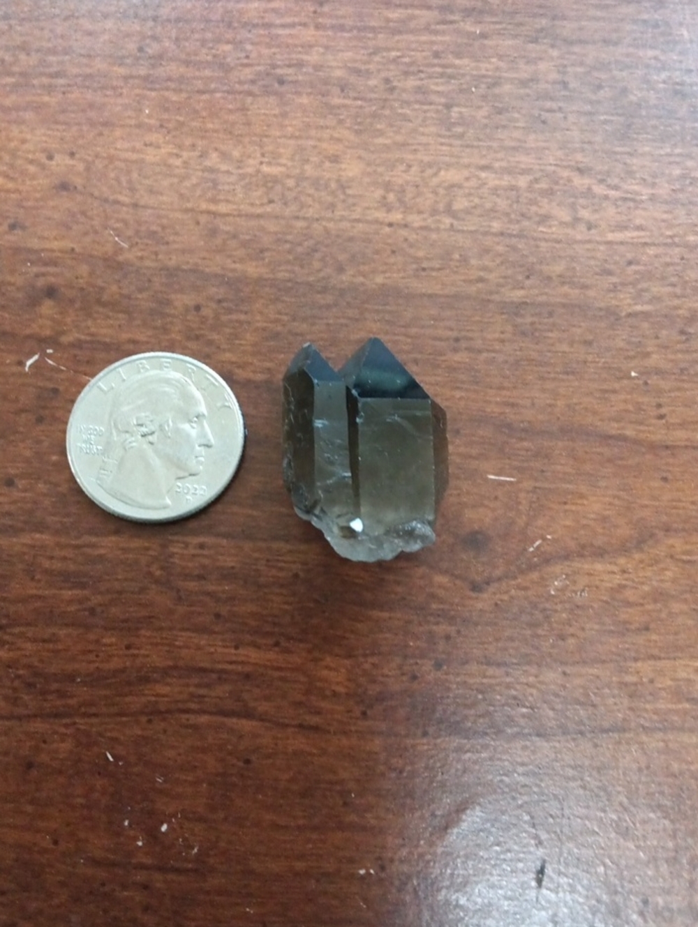 Twin Smokey Quartz Point